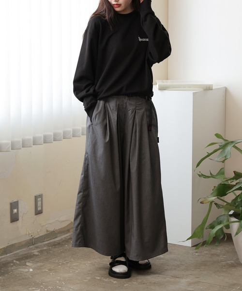 Gramicci(グラミチ)の「Gramicci/グラミチ STRETCH GABARDIN FLARE PANT フレアシルエット ワイドパンツ スカーチョ ガウチョパンツ 2026年 夏 夏服 秋服(その他パンツ・レディース・ブラック/グレー/ネイビー/ベージュ/チャコール/ベージュ系/ネイビー系・L/M/S)」の19枚目の写真