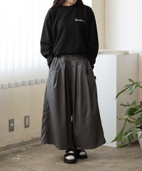 Gramicci(グラミチ)の「Gramicci/グラミチ STRETCH GABARDIN FLARE PANT フレアシルエット ワイドパンツ スカーチョ ガウチョパンツ 2026年 夏 夏服 秋服(その他パンツ・レディース・ブラック/グレー/ネイビー/ベージュ/チャコール/ベージュ系/ネイビー系・L/M/S)」の20枚目の写真