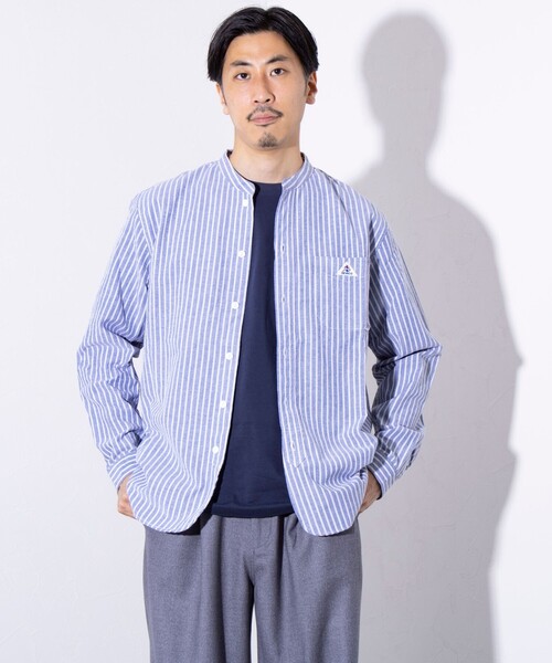 GEVACO（ゲバコ）の「【GEVACO/ゲバコ】オックスバンドカラー長袖シャツ（無地/ストライプ/チェック）（シャツ/ブラウス・メンズ・ブラック系その他/グリーン系その他/ホワイト/ブルー系その他/ホワイト系その他・S/M/L）」の18枚目の写真