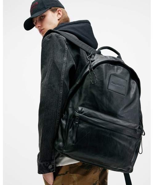 名作！廃盤モデル！オールセインツALLSAINTSレザーバックパックリュック セール】CARABINER EMBOSSED LEATHER BACKPACK | カラビナ