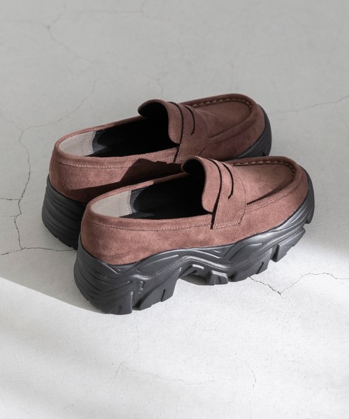 menue(メヌエ)の「【 新色追加 】厚底スニーカーソール コインローファー(ローファー・レディース・シルバー/ブラック/ブラウン・40/39/38/37/36/35)」の2枚目の写真