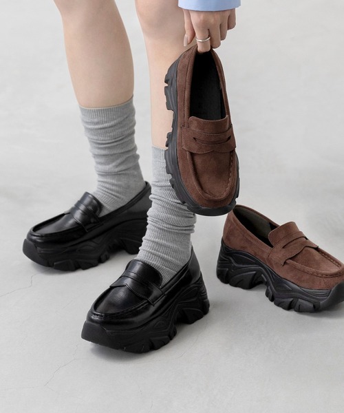 新色追加 】厚底スニーカーソール コインローファー（ローファー