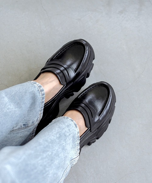 セール】厚底スニーカーソール コインローファー（ローファー）｜menue