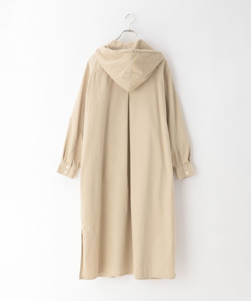 BAYFLOW（ベイフロー）の「[ワンピにも羽織りにも]コーデュロイフードワンピース（ワンピース・レディース・サンドベージュ/ブラウン/グレー・FREE）」の14枚目の写真
