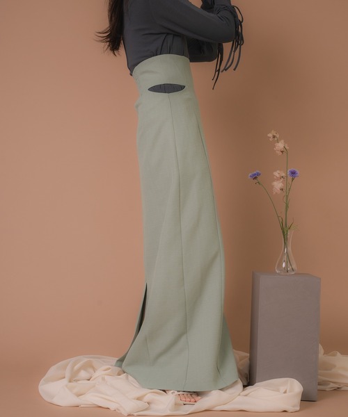 mideal（マイディール）の「side cut maxi tight skirt / サイドカット