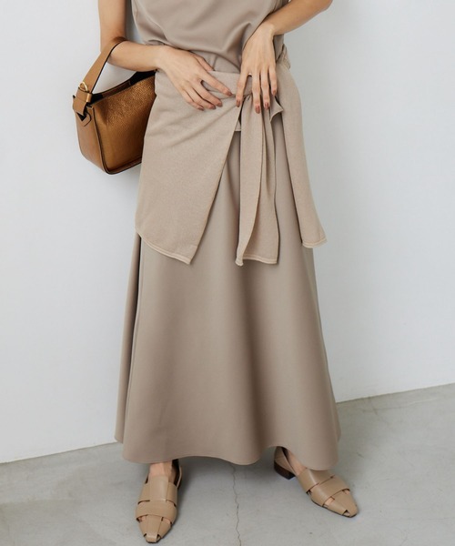 BARNYARDSTORM（バンヤードストーム）の「BARNYARDSTORM / ストレッチサテンスカート / マシンウォッシャブル（スカート・レディース・ブラック/モカ・1/0）」の2枚目の写真