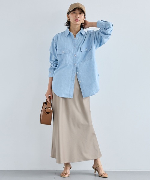 BARNYARDSTORM（バンヤードストーム）の「BARNYARDSTORM / ストレッチサテンスカート / マシンウォッシャブル（スカート・レディース・ブラック/モカ・1/0）」の7枚目の写真