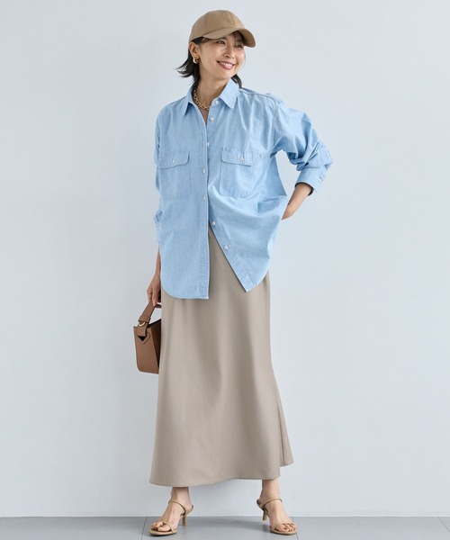 BARNYARDSTORM（バンヤードストーム）の「BARNYARDSTORM / ストレッチサテンスカート / マシンウォッシャブル（スカート・レディース・ブラック/モカ・1/0）」の16枚目の写真