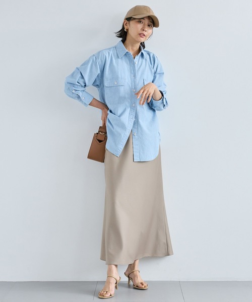 BARNYARDSTORM（バンヤードストーム）の「BARNYARDSTORM / ストレッチサテンスカート / マシンウォッシャブル（スカート・レディース・ブラック/モカ・1/0）」の17枚目の写真