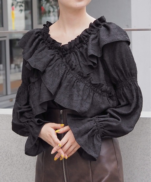 tiptop（ティップトップ）の「フリルクロス2way長袖ブラウス（シャツ/ブラウス・レディース・アイボリー/ブラック/ホワイト系その他/オフホワイト/ブラック系その他・FREE）」の18枚目の写真