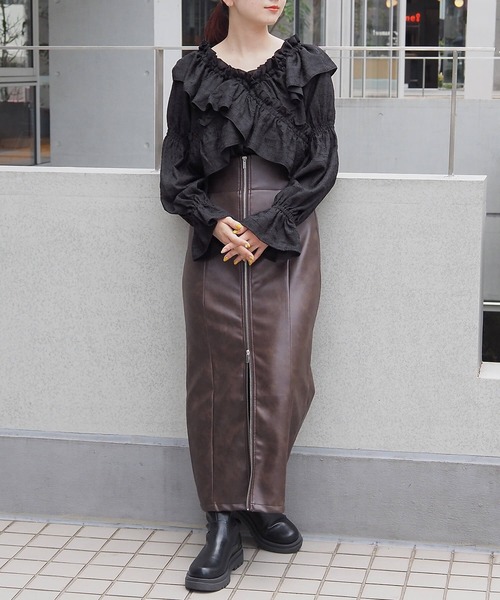 tiptop（ティップトップ）の「フリルクロス2way長袖ブラウス（シャツ/ブラウス・レディース・アイボリー/ブラック/ホワイト系その他/オフホワイト/ブラック系その他・FREE）」の19枚目の写真