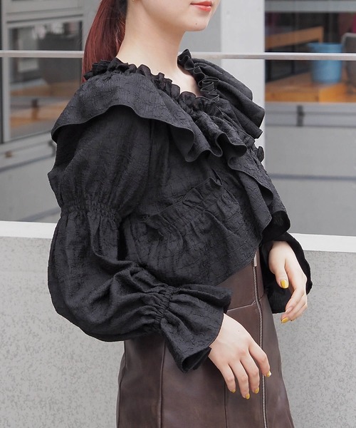 tiptop（ティップトップ）の「フリルクロス2way長袖ブラウス（シャツ/ブラウス・レディース・アイボリー/ブラック/ホワイト系その他/オフホワイト/ブラック系その他・FREE）」の20枚目の写真