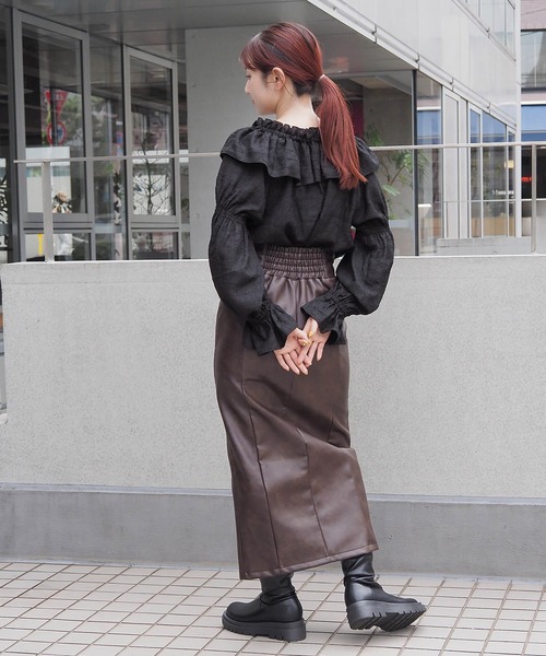 tiptop（ティップトップ）の「フリルクロス2way長袖ブラウス（シャツ/ブラウス・レディース・アイボリー/ブラック/ホワイト系その他/オフホワイト/ブラック系その他・FREE）」の22枚目の写真