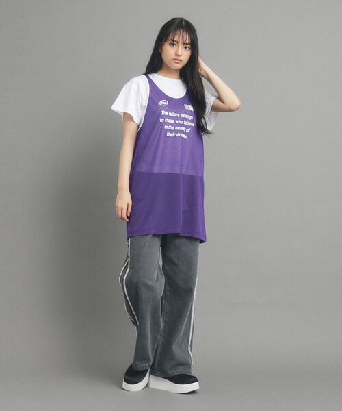 PINK-latte(ピンクラテ)の「◆【セットアイテム】メッシュワンピース(その他トップス・キッズ・パープル系4/オフホワイト/ブラック・16/14/15 /13)」の13枚目の写真