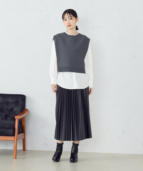 COMME CA ISM（コムサイズム）の「プリーツスカート（スカート・レディース・ブラック/ベージュ/アイボリー・SMALL/MEDIUM/LARGE）」の7枚目の写真