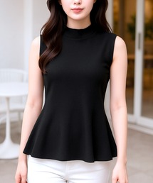 JULIA BOUTIQUE（ジュリアブティック）の「選べるノースリーブ・半袖 美くびれペプラムニットトップス（ニット/セーター）」