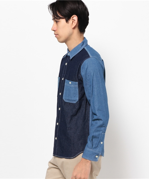 SEVENDAYS=SUNDAY（セブンデイズサンデイ）の「ＳＴＥＥＲ　デニムシャツ（シャツ/ブラウス・メンズ・ネイビー/ブルー・LARGE/MEDIUM）」の3枚目の写真