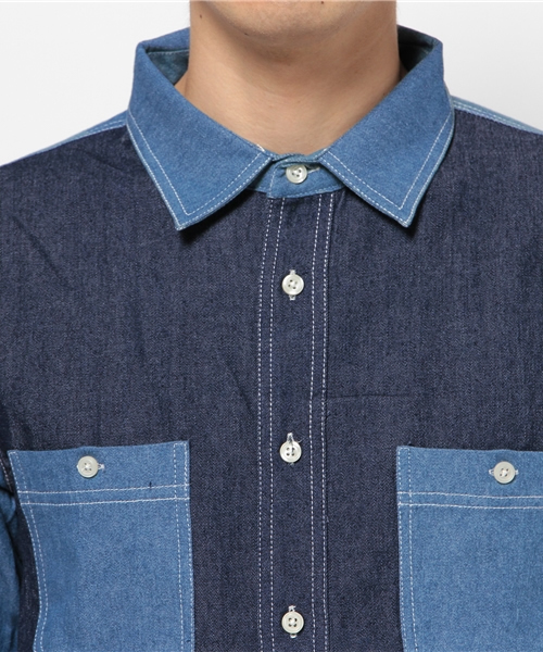 SEVENDAYS=SUNDAY（セブンデイズサンデイ）の「ＳＴＥＥＲ　デニムシャツ（シャツ/ブラウス・メンズ・ネイビー/ブルー・LARGE/MEDIUM）」の5枚目の写真