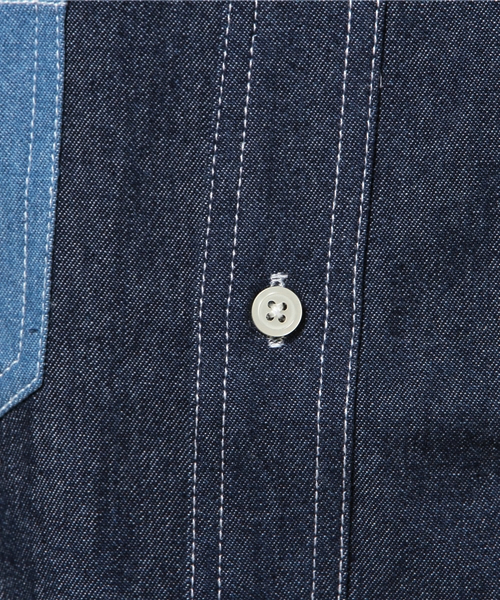 SEVENDAYS=SUNDAY（セブンデイズサンデイ）の「ＳＴＥＥＲ　デニムシャツ（シャツ/ブラウス・メンズ・ネイビー/ブルー・LARGE/MEDIUM）」の8枚目の写真