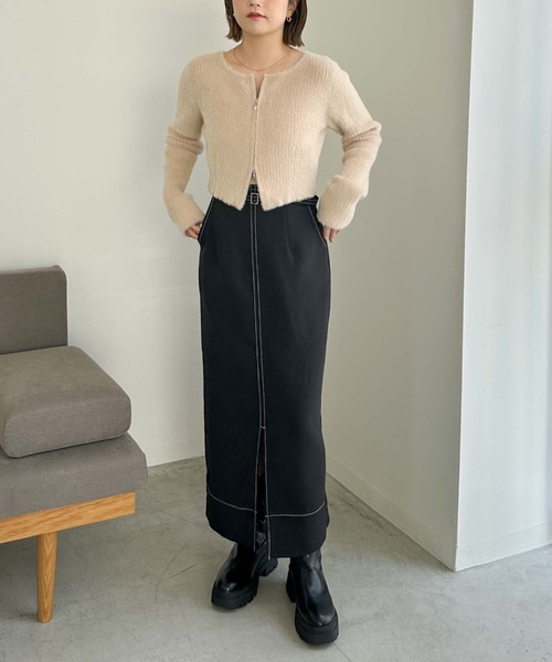 archives（アルシーヴ）の「ベルト付配色ステッチタイトスカート（スカート・レディース・アイボリー/ブラック/ブラウン・MEDIUM）」の10枚目の写真