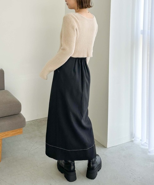 archives（アルシーヴ）の「ベルト付配色ステッチタイトスカート（スカート・レディース・アイボリー/ブラック/ブラウン・MEDIUM）」の11枚目の写真