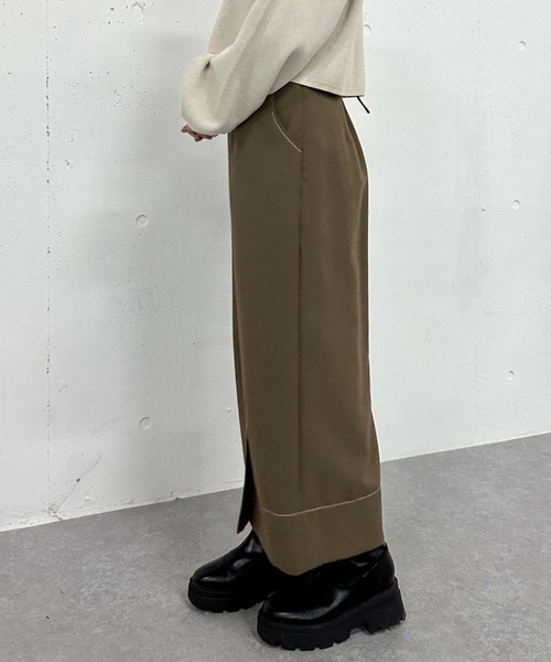 archives（アルシーヴ）の「ベルト付配色ステッチタイトスカート（スカート・レディース・アイボリー/ブラック/ブラウン・MEDIUM）」の15枚目の写真