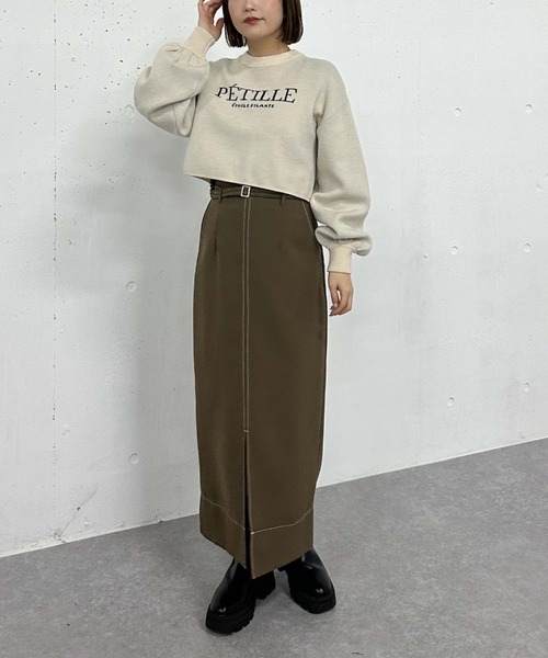 archives（アルシーヴ）の「ベルト付配色ステッチタイトスカート（スカート・レディース・アイボリー/ブラック/ブラウン・MEDIUM）」の18枚目の写真