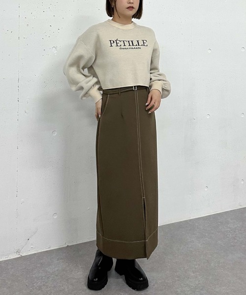 archives（アルシーヴ）の「ベルト付配色ステッチタイトスカート（スカート・レディース・アイボリー/ブラック/ブラウン・MEDIUM）」の17枚目の写真