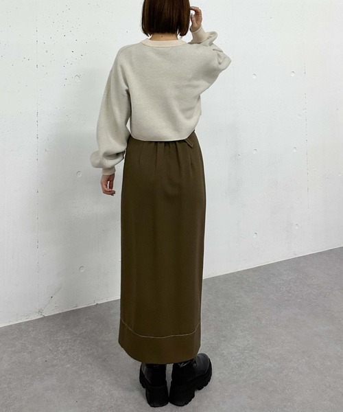 archives（アルシーヴ）の「ベルト付配色ステッチタイトスカート（スカート・レディース・アイボリー/ブラック/ブラウン・MEDIUM）」の20枚目の写真