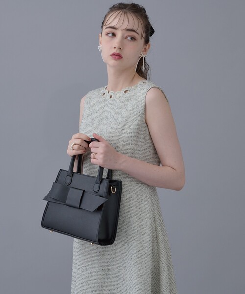 couture brooch（クチュールブローチ）の「◆リボンデザインスクエアバッグ（ショルダーバッグ・レディース・サンドベージュ/ブラック・00）」の10枚目の写真