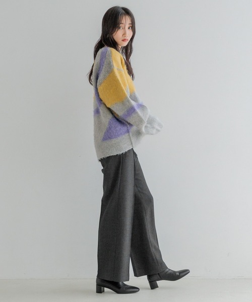 LOWRYS FARM（ローリーズファーム）の「ラナテックフレアパンツ 116727（スラックス・レディース・チャコールグレー/ブラウン系その他/ブラウン・MEDIUM/LARGE）」の6枚目の写真