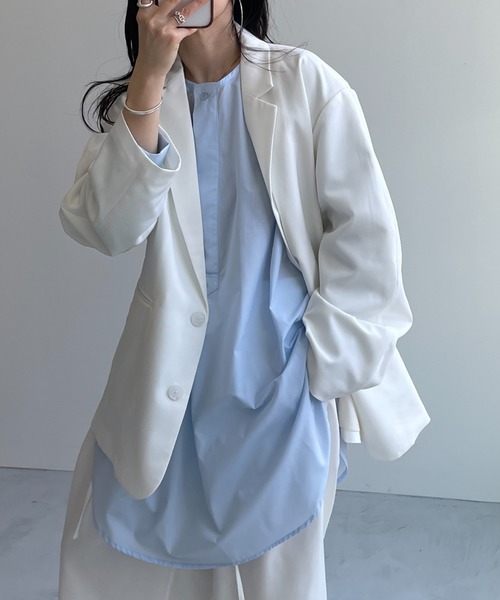 wee9s（ウィークス）の「BUDDY JACKET / バディジャケット（テーラードジャケット・レディース・ブラック/グレー/アイボリー/ネイビー・size1/size2）」の2枚目の写真