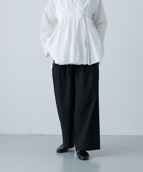 かぐれ（カグレ）の「コットン2タックワイドイージーパンツ（その他パンツ・レディース・チャコールグレー/ベージュ/ブラック・FREE）」の14枚目の写真