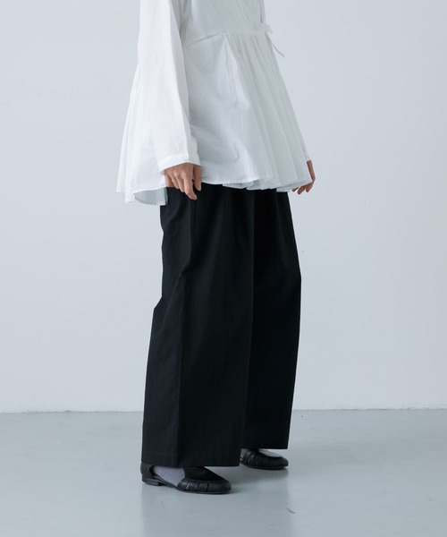 かぐれ（カグレ）の「コットン2タックワイドイージーパンツ（その他パンツ・レディース・チャコールグレー/ベージュ/ブラック・FREE）」の16枚目の写真