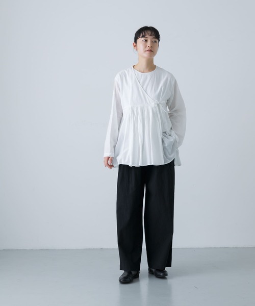 かぐれ（カグレ）の「コットン2タックワイドイージーパンツ（その他パンツ・レディース・チャコールグレー/ベージュ/ブラック・FREE）」の21枚目の写真