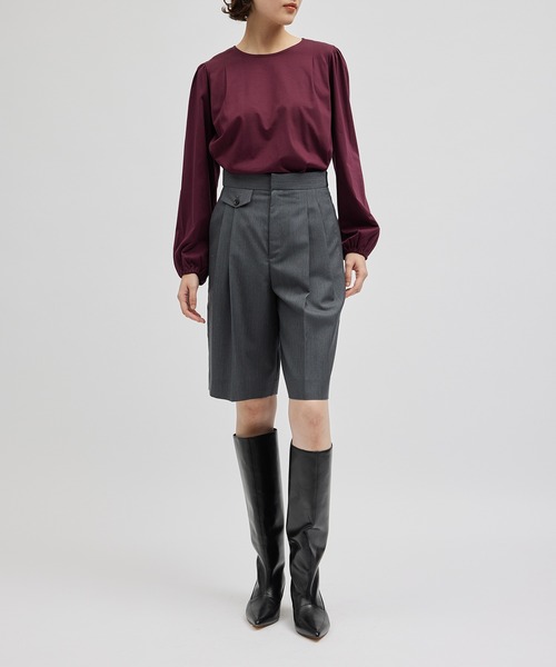 ROPE'（ロペ）の「タックディテールパフスリーブカットソー（Tシャツ/カットソー・レディース・ブラック/ワイン/ベージュ・FREE）」の6枚目の写真