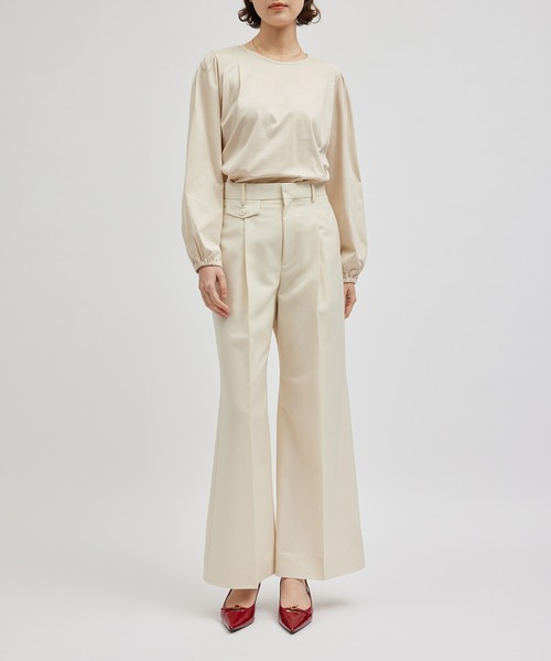 ROPE'（ロペ）の「タックディテールパフスリーブカットソー（Tシャツ/カットソー・レディース・ブラック/ワイン/ベージュ・FREE）」の9枚目の写真