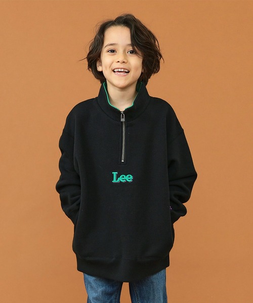 Lee ハーフジップ オーバーサイズ スウェット グレー Lee ハーフジップ オーバーサイズ スウェット グレー