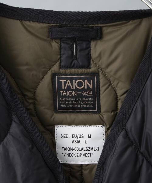 TAION（タイオン）の「TAION/MILITARY V NECK W-ZIP DOWN VT（ダウンジャケット/コート・メンズ・オフホワイト/ブラック・L/M）」の12枚目の写真