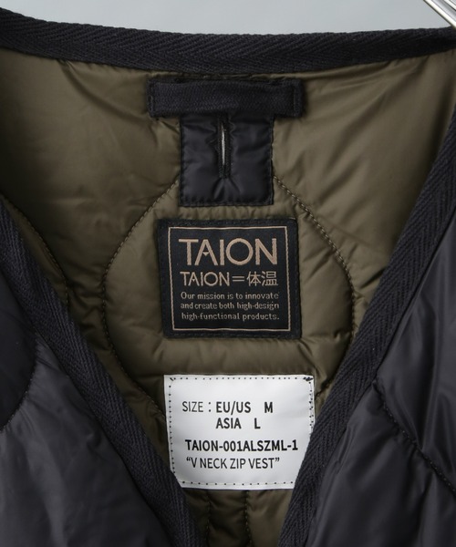 TAION（タイオン）の「TAION/MILITARY V NECK W-ZIP DOWN VT（ダウンジャケット/コート・メンズ・オフホワイト/ブラック・L/M）」の15枚目の写真
