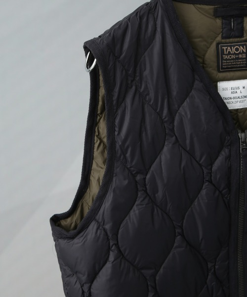TAION（タイオン）の「TAION/MILITARY V NECK W-ZIP DOWN VT（ダウンジャケット/コート・メンズ・オフホワイト/ブラック・L/M）」の16枚目の写真