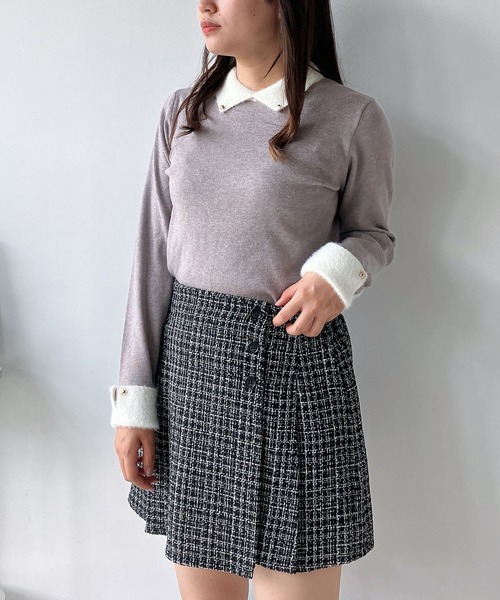 AS KNOW AS plus（アズノゥアズプラス）の「◇ふわふわカフス襟付きキラボタンニットプルオーバー（ニット/セーター・レディース・ピンク系/アイボリー系/ブラック系・FREE）」の18枚目の写真