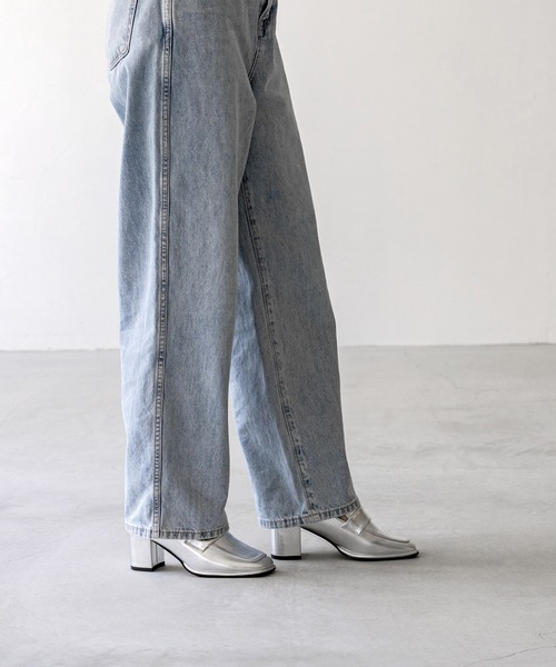 menue（メヌエ）の「スクエアトゥ 6.5cmヒール ローファー（ローファー・レディース・ブラック/シルバー/ブラック系1・S/M/L/LL/3L/SS）」の20枚目の写真