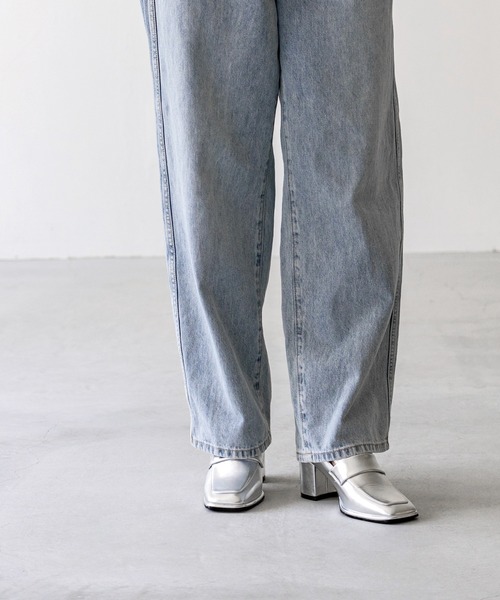 menue（メヌエ）の「スクエアトゥ 6.5cmヒール ローファー（ローファー・レディース・ブラック/シルバー/ブラック系1・S/M/L/LL/3L/SS）」の21枚目の写真