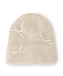 SHOO・LA・RUE | リボン付きシャギーニット帽(ニットキャップ/ビーニー)