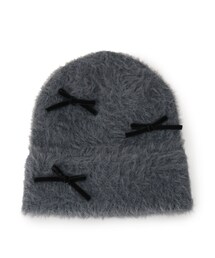 SHOO・LA・RUE | リボン付きシャギーニット帽(ニットキャップ/ビーニー)