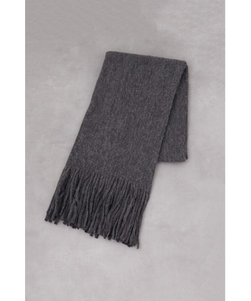 AZUL by moussy（アズールバイマウジー）の「ニットフリンジストール（ストール/ショール・レディース・ライトベージュ/レッド/ターコイズブルー/チャコールグレー・FREE）」の7枚目の写真