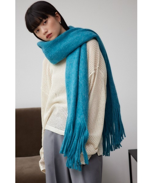 AZUL by moussy（アズールバイマウジー）の「ニットフリンジストール（ストール/ショール・レディース・ライトベージュ/レッド/ターコイズブルー/チャコールグレー・FREE）」の17枚目の写真