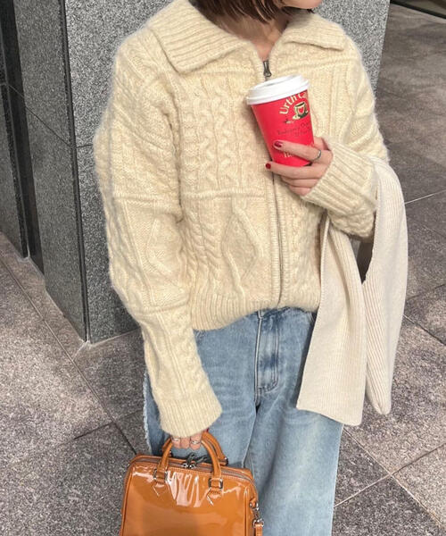 【セール】◆ジャガードニットブルゾン（ブルゾン）｜FREE'S MART（フリーズマート）