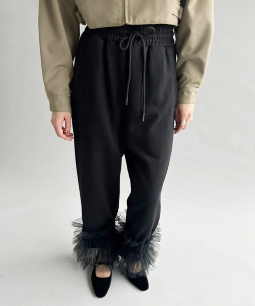 VIVIANO(ヴィヴィアーノ)の「【VIVIANO / ヴィヴィアーノ】Tulle Sweat Pants(その他パンツ・レディース・ブラック・MEDIUM/SMALL)」の2枚目の写真